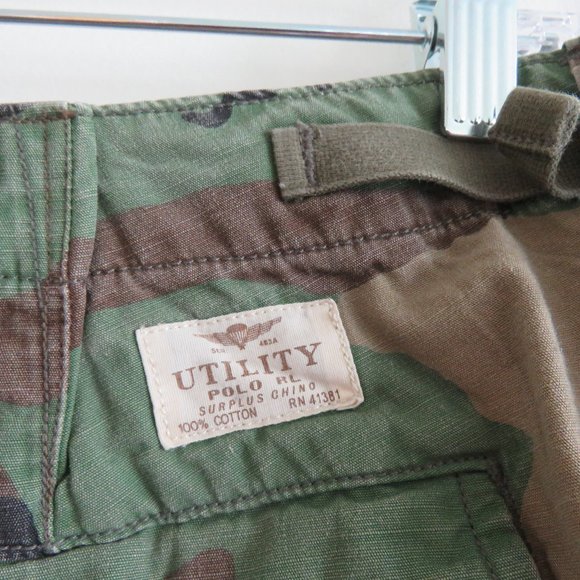 POLO RALPH LAUREN Men's Green Surplus Camo Utility Cotton Canvas Cargo Pant - Picture 13 of 16